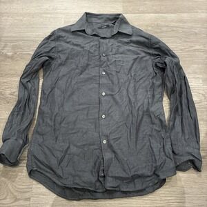 Cezani Mens Button Up Shirt Size M Casual Solid Long Sleeve Steel Blue